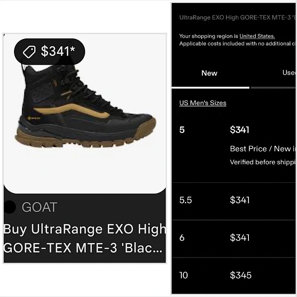 RARE Vans Ultrarange EXO Hi GORE-TEX MTE-3 Boot
Black Gold High-Top Sneakerboots - Picture 2 of 16